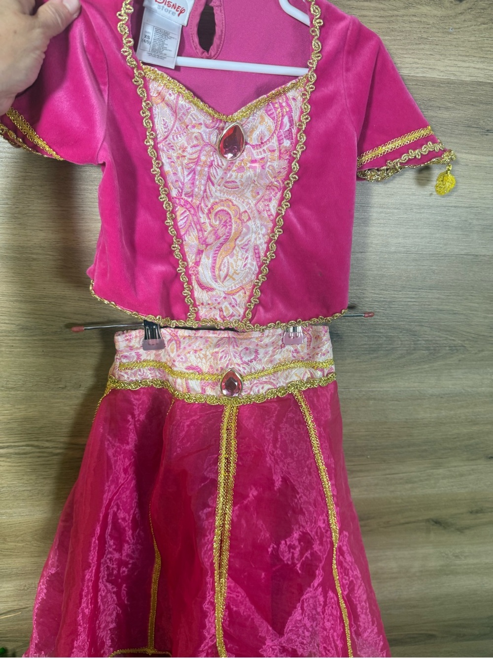 Disney Hot Pink and Gold Princess Jasmin Two-Piece Costume size 4/5
